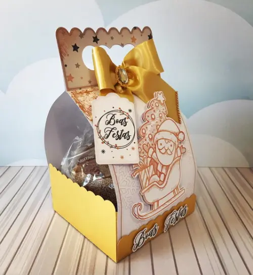 Arquivo Silhouette Porta Panetone 400g Natal da Mamãe