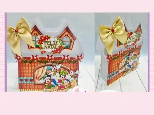 Arquivo Silhouette Caixa Casinha Natal Infantil