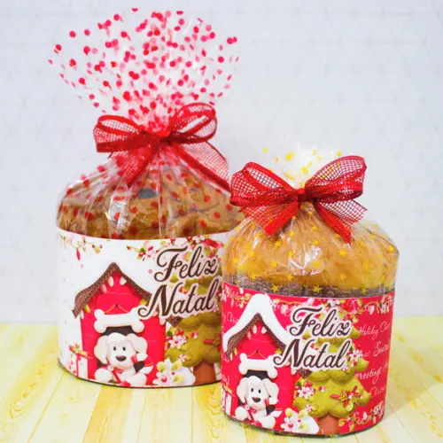 Molde para Corte Capa Panetone 250g e 400g Natal