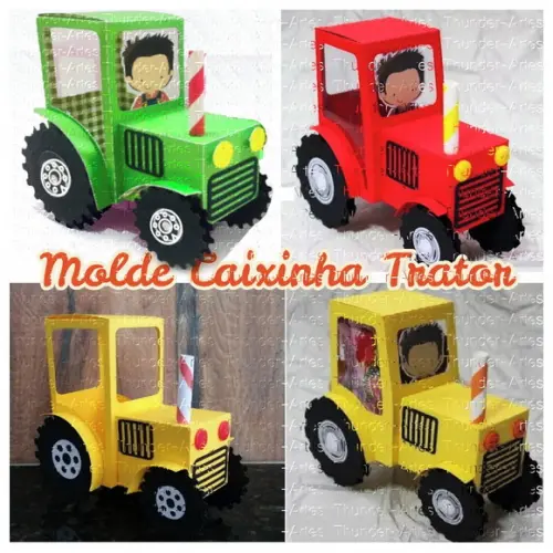 Caixinha Trator Rural - Arquivo Silhouette