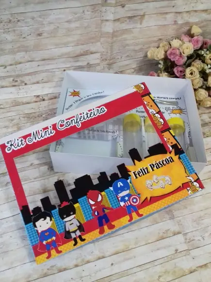 Arquivo Silhouette Mini Confeiteiro Heróis Pascoa
