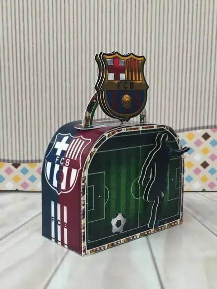 Arquivo de Corte Caixa Maletinha Futebol Barcelona