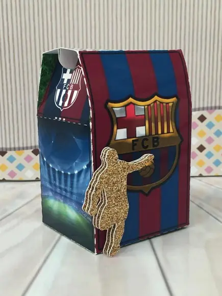 Arquivo de Corte Caixa Docinhos Futebol Barcelona