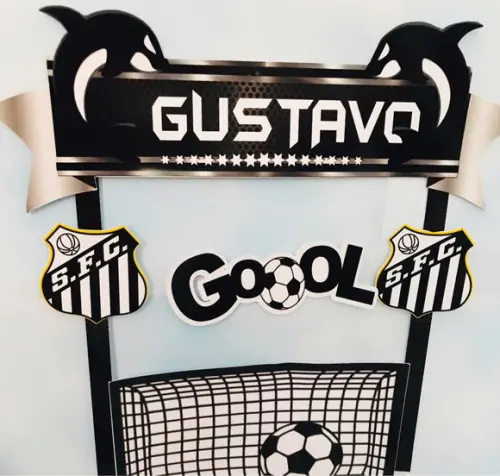 Arquivo Silhouette Topo De Bolo Futebol Sant0s
