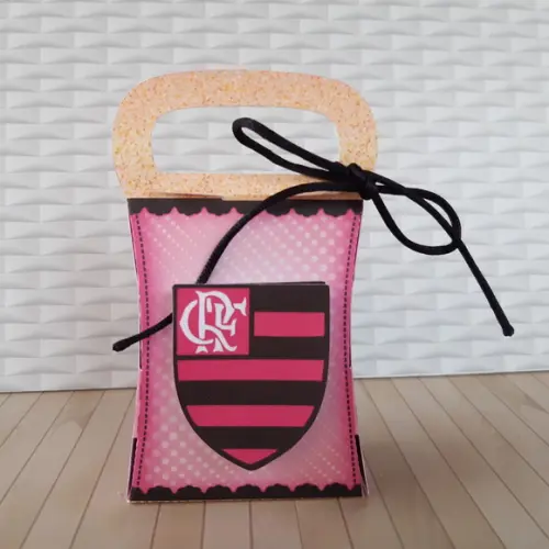 Arquivo De Corte Maletinha Futebol Rosa Flamengo