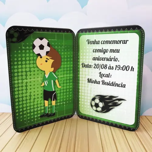 Arquivo Silhouette Convite Festinha Infantil Futebol Copa
