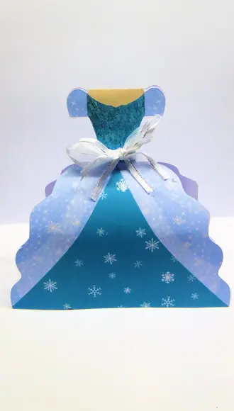 Arquivo Silhouette Caixinha Vestido Elsa Frozen