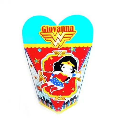Arquivo Silhouette Caixa Coração Mulher Maravilha Cute