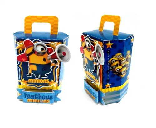 Arquivo Silhouette Caixa Sextavada Minions