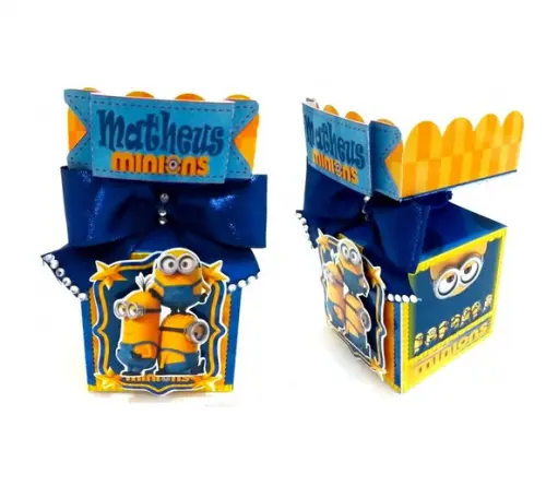 Arquivo Silhouette Caixa Meia Bala Minions