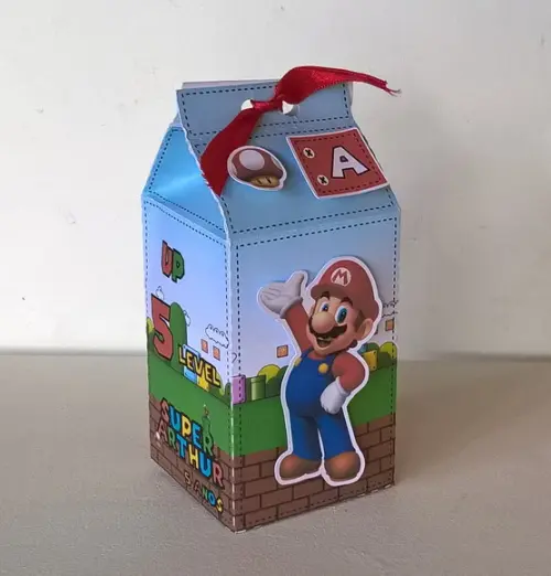 Arquivo Silhouette Caixa Milk Mario Bros
