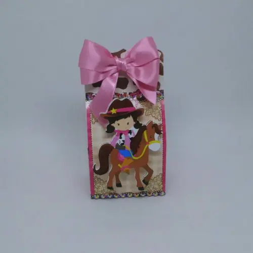 Arquivo Digital Caixa Sacolinha Cowgirls Cowboy Meninas