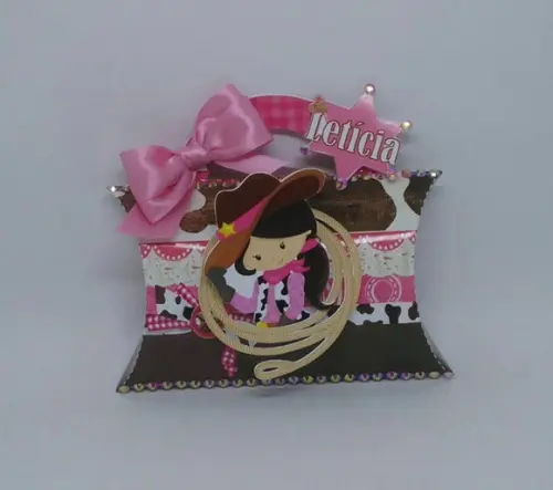 Arquivo Digital Caixa Almofada Cowgirls Cowboy Meninas