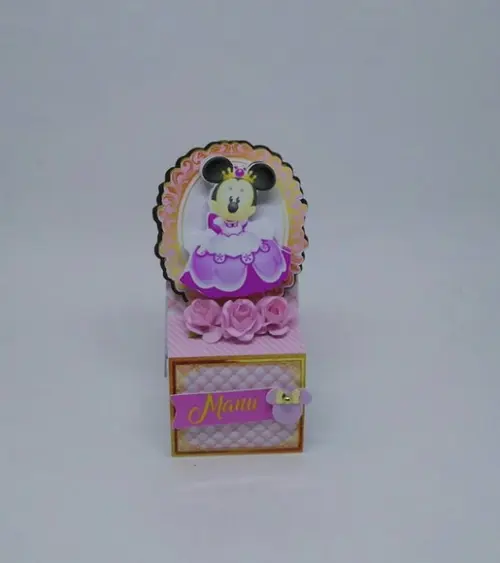 Arquivo Studio Caixa Acrilica Minnie Rosa Realeza