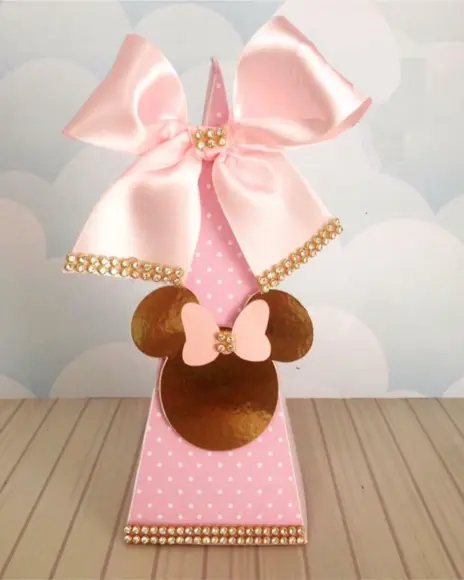 Arquivo Silhouette Caixa Cone Minnie Rosa