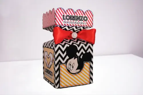 Arquivo Silhouette Caixa Meia Bala Festa Infantil Mickey