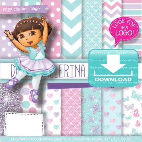 Kit Digital Papel - Dora Bailarina