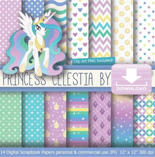 Kit Digital Papel - Princesa Celestia
