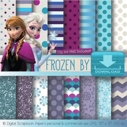 Kit Digital Papel - Frozen