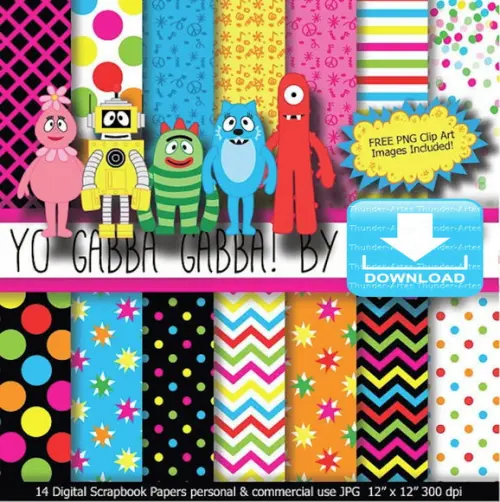 Kit Papel Digital Yo Gabba Gabba