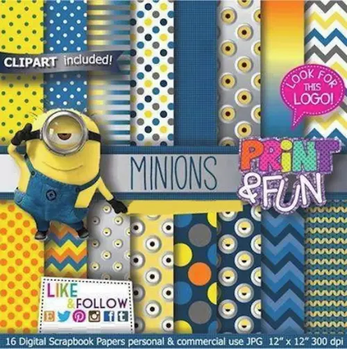 Kit Papel Digital Scrapbook Minions