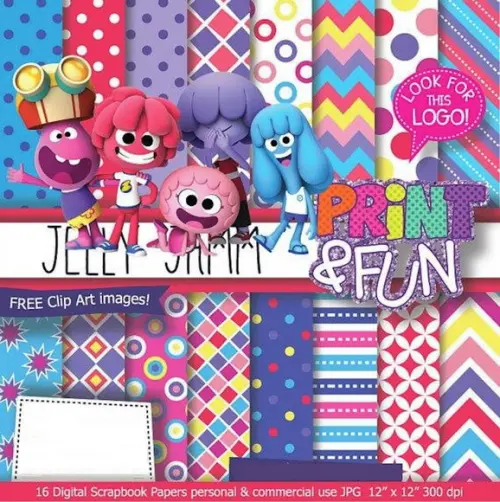 Kit Papel Digital Scrapbook Jelly Jamm
