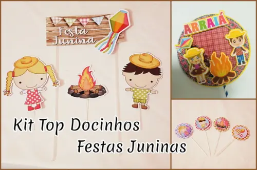 Arquivo Silhouette Topper de bolo shaker Festa junina