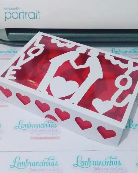 Arquivo Silhouette Caixa Presentes homoafetivo Namorados