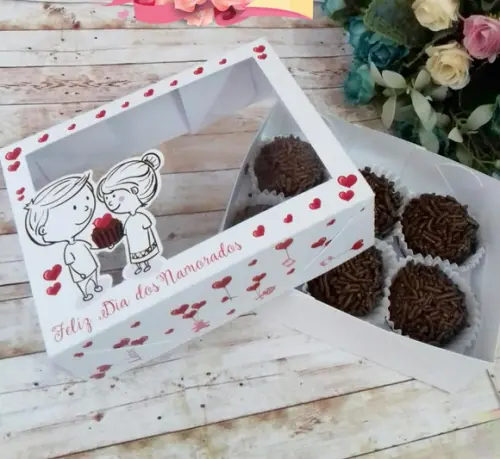 Arquivo Silhouette Caixa 06 Doces Sem Cola Dia d Namorados