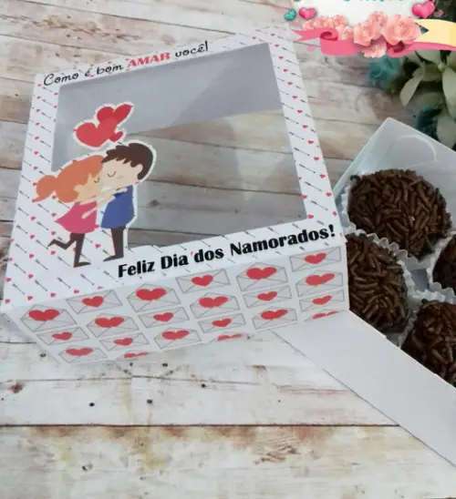 Arquivo Silhouette Caixa 04 Doces Sem Cola Dia d Namorados