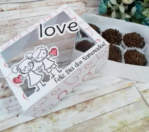 Arquivo Silhouette Caixa 06 Doces Sem Cola Dia d Namorados