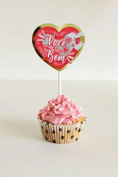 Arquivo Silhouette Topo Cupcake e Bolo Coração Namorados