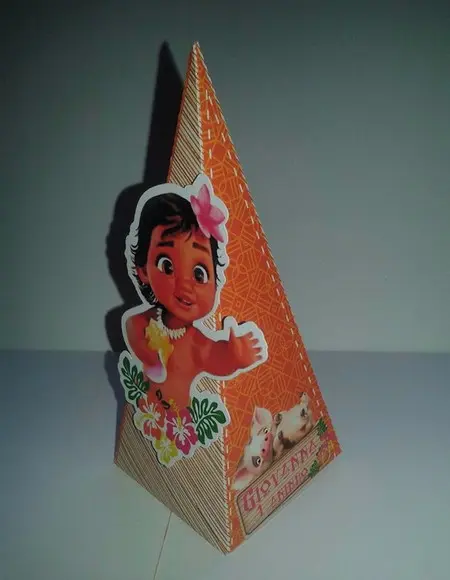 Arquivo Silhouette Caixa cone Moana baby