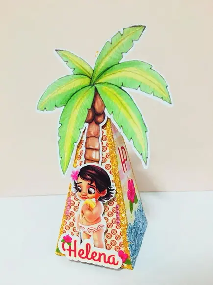 Arquivo Silhouette Caixinha Piramide Moana Baby