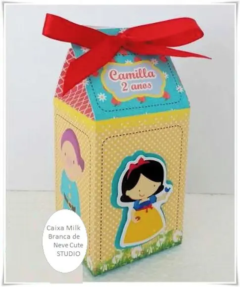 Arquivo Silhouette Caixa Milk Branca de Neve Cute