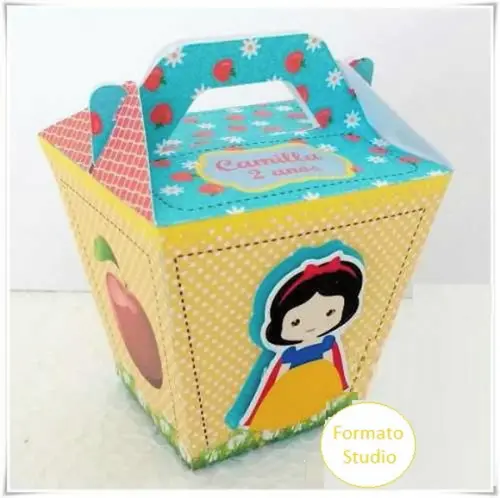 Arquivo Silhouette Caixa Sushi Branca de Neve Cute