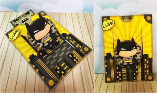 Arquivo Silhouette Convite Batman Cute