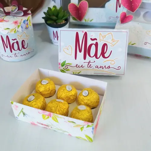 Arquivo Silhouette Caixa para 6 Doces dia das mães