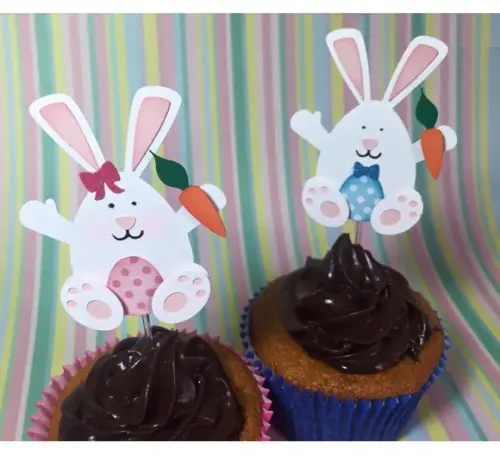 Arquivo de Corte Topper Para Cupcake Coelhinho Pásco