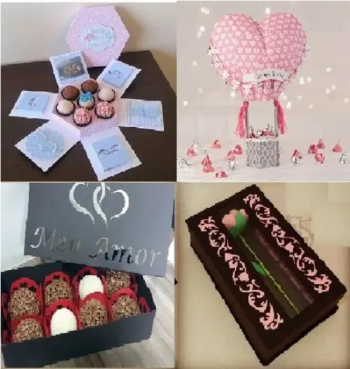 Arquivo Silhouette Kit Caixas Amor de Namorado