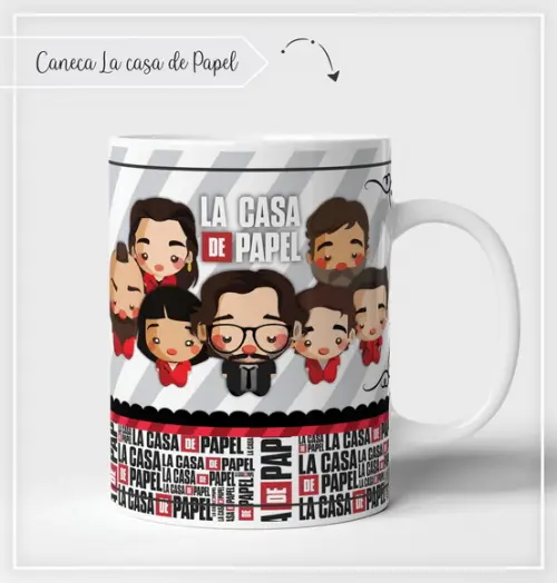 Estampa para Canecas La casa de papel PDF PNG