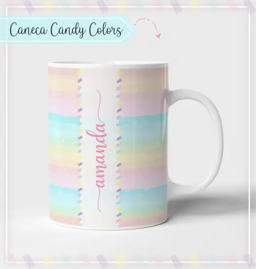 Estampa para Canecas Candy Colors PDF PNG