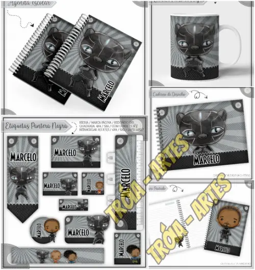 Arquivo Silhouette Kit volta as aulas Pantera Negra