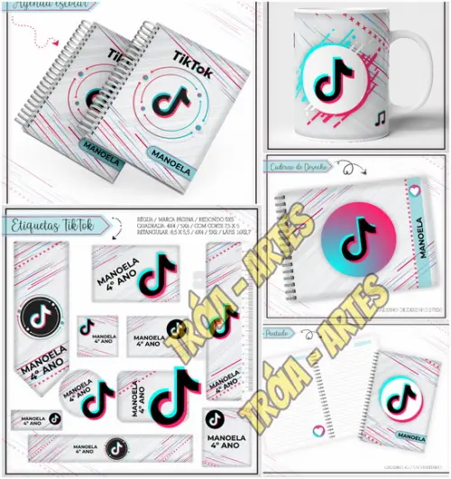 Arquivo Silhouette Kit volta as aulas Tik-Tok