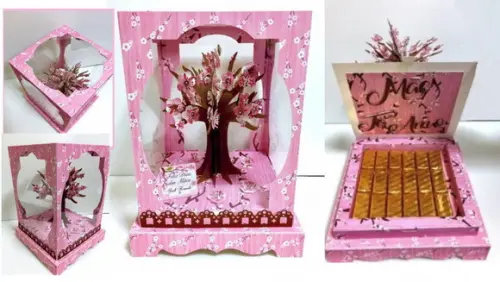Arquivo Silhouette Caixa Bombom Doces Dia das Mães