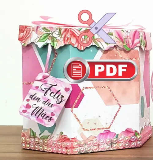 Arquivo PDF Caixa Presentes Bombom Dia das Mães - Tesourete