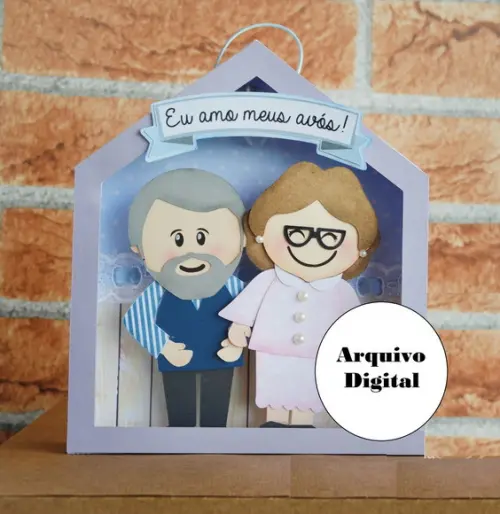 Arquivo Silhouette em camadas Nicho DIA DOS AVÓS