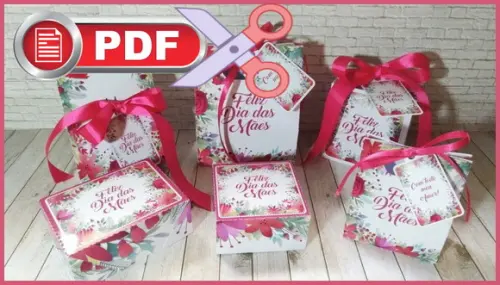 Arquivo PDF Kit Dia Das Mães Corte Manual Tesoura Tesourete
