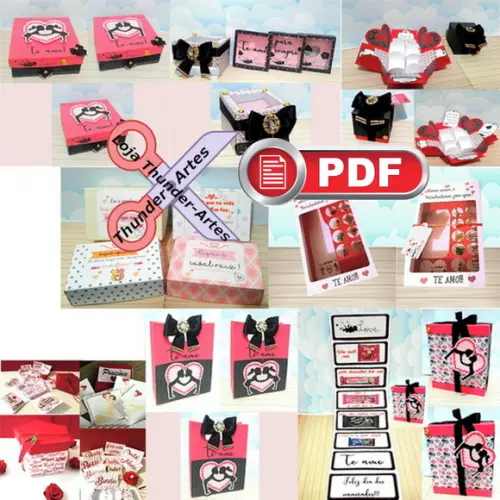 Arquivo PDF Kit Varias Caixas dia dos Namorados TESOURA