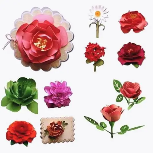 Kit 10 Flores De Papel Arquivo de Corte Silhouette